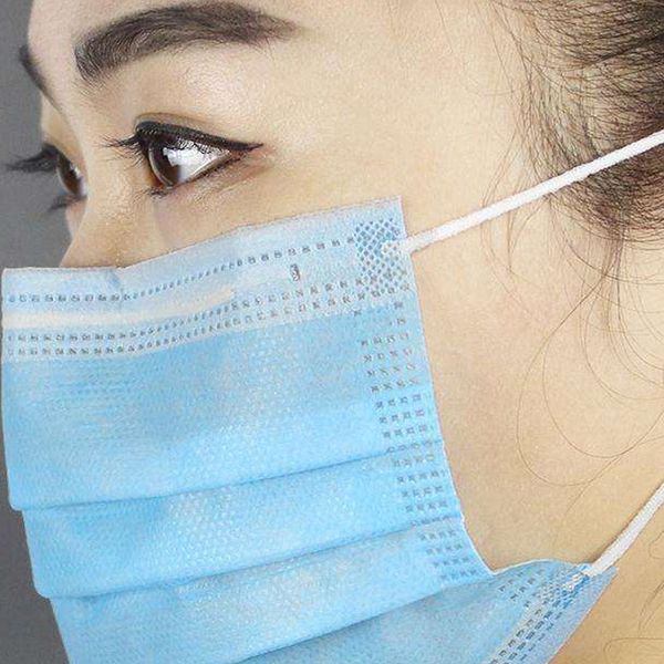 

50 pcs disposable face mask mens dust masks cover with three-layer filter non-woven dust breathable mask proof masks