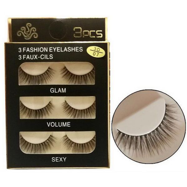 

3pairs/set 3d thickening natural long lashes nature eye thick volume eyelashes soft false eyelashes beauty hair eyelash makeup