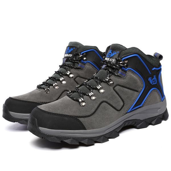 

men's hiking shoes waterproof non-slip autumn and winter warm hiking shoes high-outdoor sports boots, Black