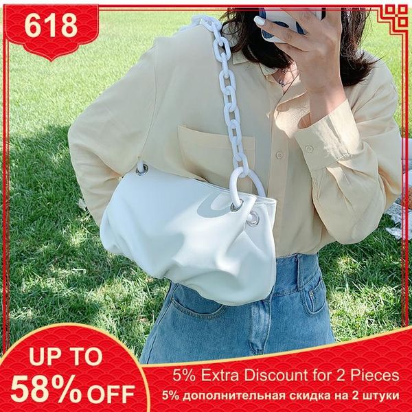 

elegant female chain tote 2020 new bags for women leather designer handbag solid color high capacity shoulder bags pleated bag