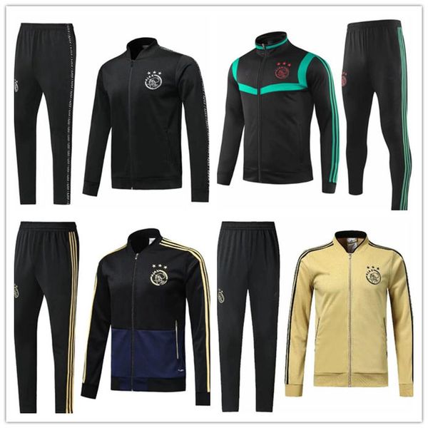 

ajax tracksuits 19 20 jacket training suit tracksuit 21 de jong 10 tadic 4 de ligt 22 ziyech football futbol tracksuit calcio shirts kits, Black