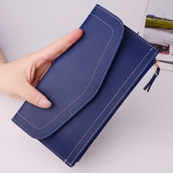 

women's long wallet clutch new zipper tassel wallet large capacity female purse lady purses phone pocket card holder 539q, Red;black