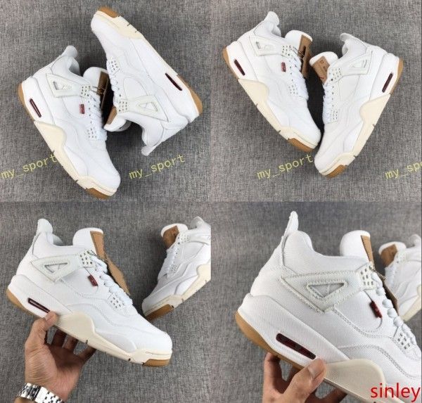 

новый релиз 4 4s white denim jeans баскетбол обувь мужская тренажёры спорт ls white denim jean тапки zapatos