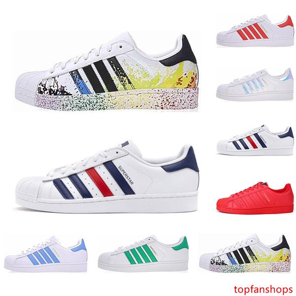 

blue hologram iridescent junior superstars pride sneakers fashion originals superstar women men sport casual shoes 36-45