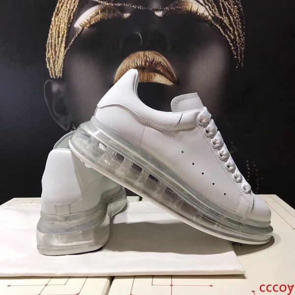 

luxury women white smooth calf leather lace-up sneaker transparent oversized sole designer shoes girls platform sneakers casual trainers