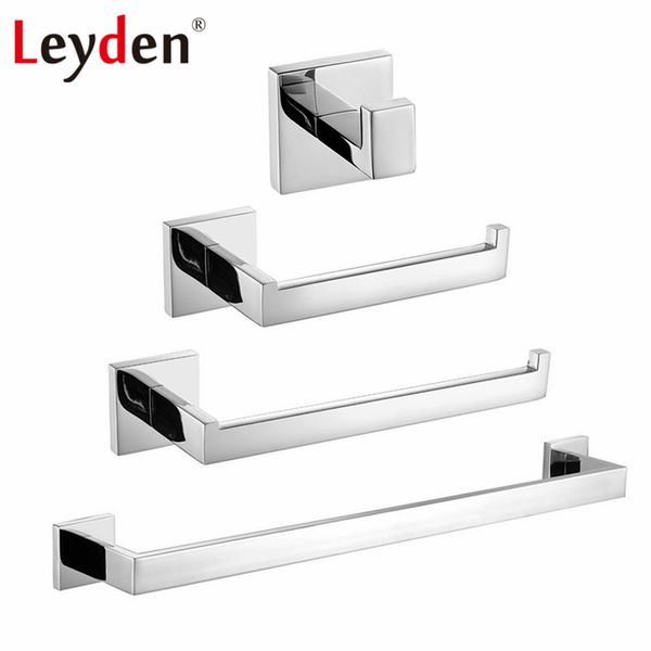 

leyden 4pcs stainless steel orb/chrome/brushed nickel towel bar toilet paper holder robe hook towel ring bathroom accessory set