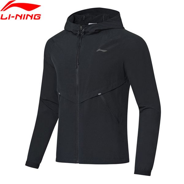 

men running series windbreaker hooded coat regular fit 92% polyester 8% spandex lining sports jacket afdp017 cjfm19, Black;red