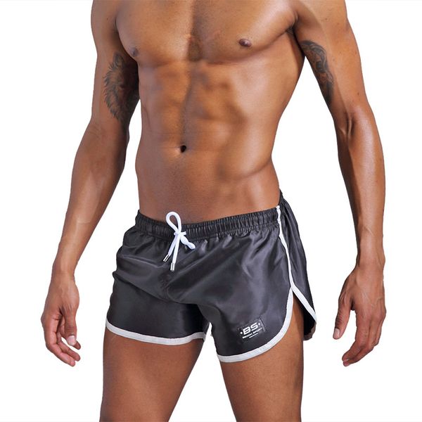 

mens quick dry lightweight running workout bodybuilding gym shorts men athletic training pace jogging sports casual short pants, Black;blue