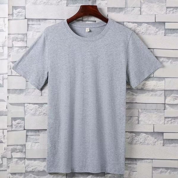 

men's short-sleeved t-shirt trend summer wear solid color pure cotton crew neck pullover teenager-style base shirt short sl, White;black