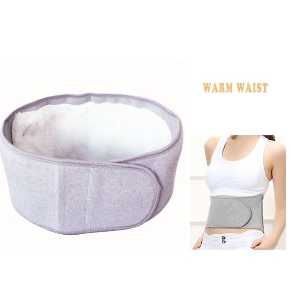 

quality cashmere thermal protection lumbar back belt waist support winter thick belts brace double banded adjustable size m-xl, Black;gray