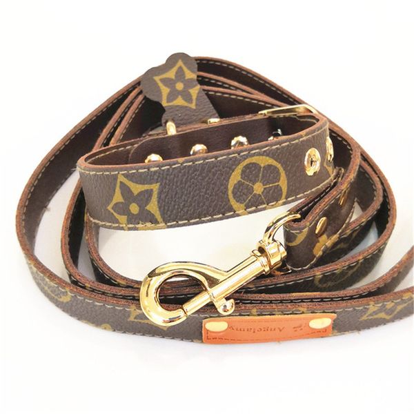 

INS Fashion Подсолнухи Домашние Ошейники Наборы Классический Печатный Дизайнер Pet Марка Поводки Подарки На День Рождения Для Pet Кожаные Ошейники Наборы