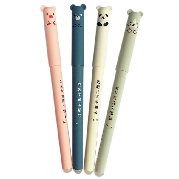 

4 pcs/set cute animal panda se erasable gel ink pen 0.35mm gel pen school office supply gift students stationery