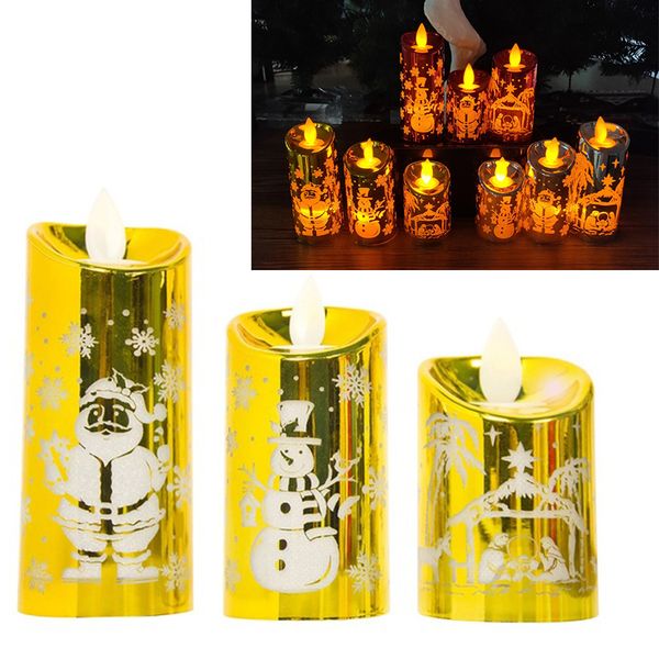

3pcs/ set simulation candlestick candle wind light creative christmas decor