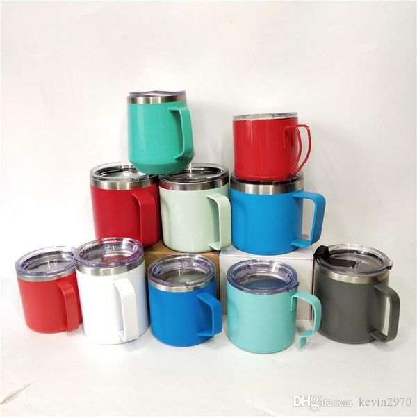 

304 stainless steel cups double wall glass wine tumblers vacuum coffee mug with handle 350ml-450ml 08