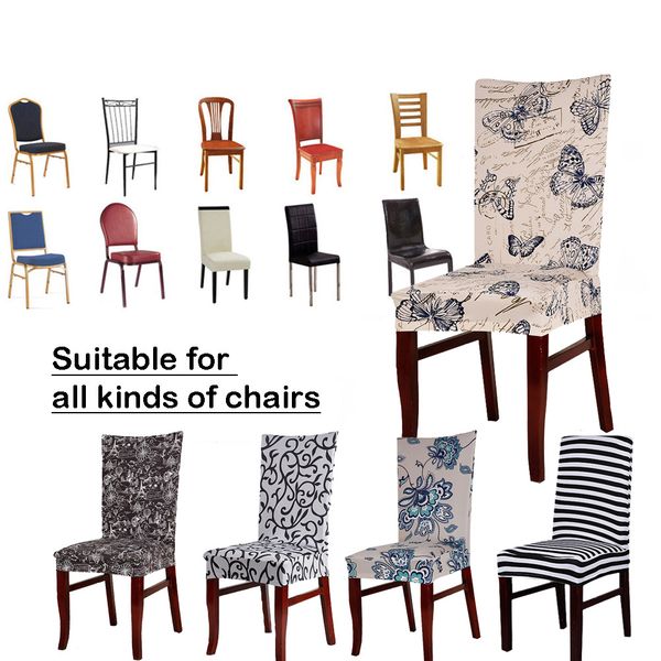 

amduine flower printing chair cover spandex stretch big elastic slipcovers chair covers for dining room kitchen wedding banquet