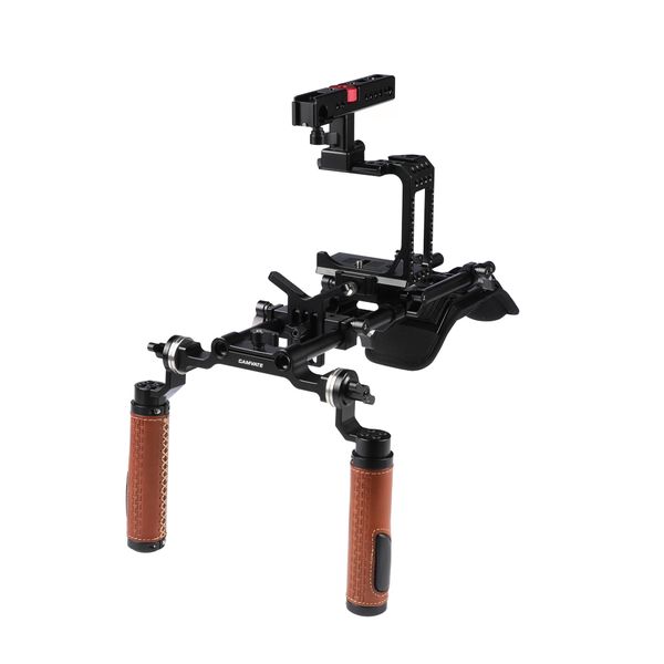 

camvate pro camera shoulder mount rig with half cage manfrotto quick release plate base for sony a7s a7rii a7s2 a7sii a7r3 a73 a9 c2454