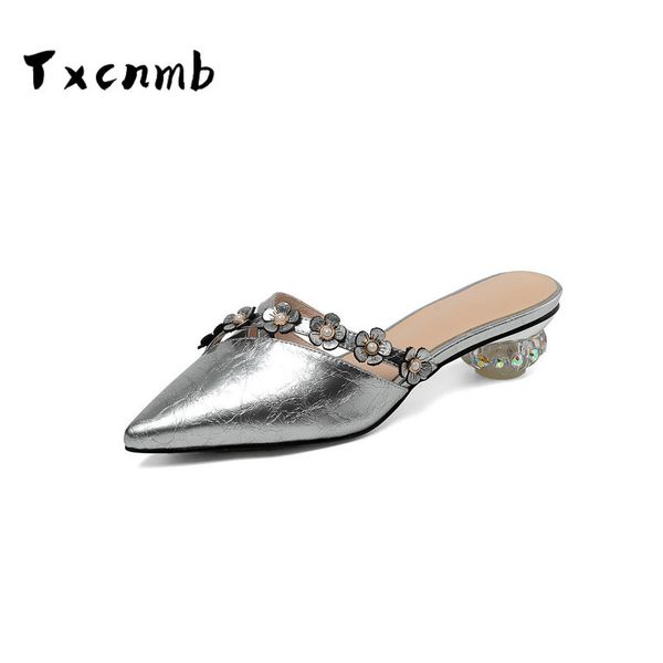 

fashion women's slipper genuine leather comfortable strange heel basic shoes new leisure sandals, Black