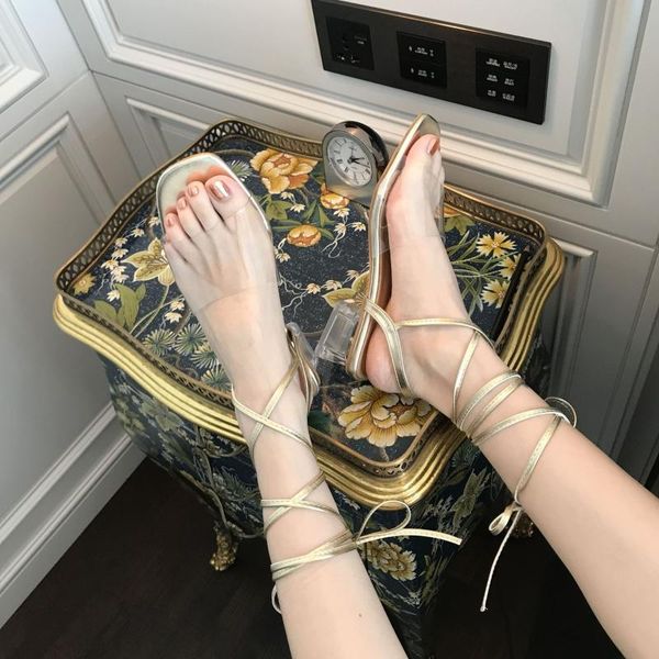 

transparent slippers female shoes square toe med glitter slides shose women fashion 2020 soft block jelly luxury pu hoof heels, Black