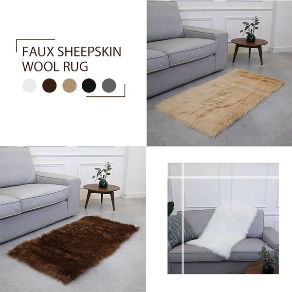 

180x100cm fluffy rugs luxurious home sofa living room chair wool carpet for mat bedroom floor decoration