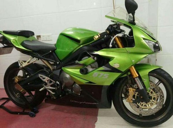 

new abs injection mold motorcycle fairings kit fit for triumph daytona 675r 675 2006 2007 2008 06 07 08 custom green