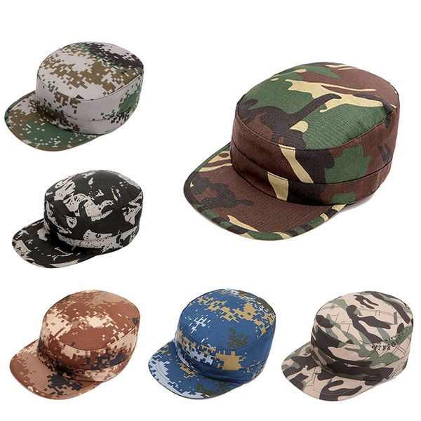 

2019 new classic camouflage men military caps army cadet hats cotton adjustable flat patrol cap, Blue;gray