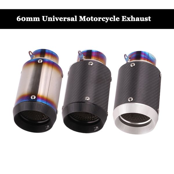 

60mm inlet universal motorcycle ar exhaust escape moto modified titanium alloy muffler pipe for cbr1000 s1000rr rsv4 mt09 r3 r6