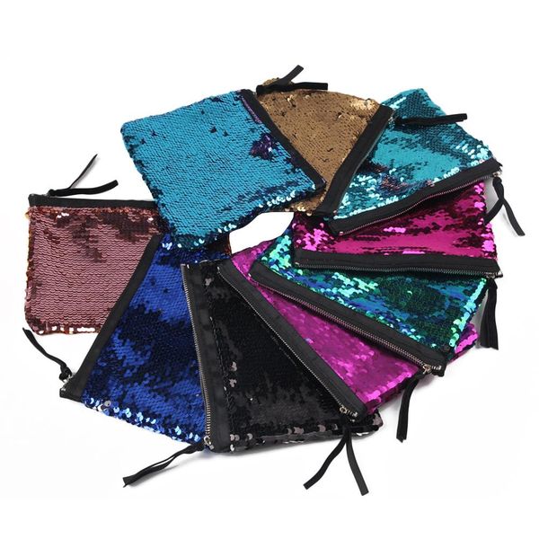 

women fashion sequins glitter cosmetic bag storage handbag evening party zipper bag maleta de maquillaje makeup