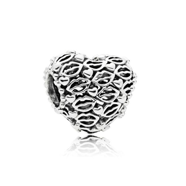 

новый 100% стерлингового серебра 925 1: 1 аутентичные 796564 love kisses браслет шарма оригинальные женщины подарок ювелирных изделий, Black