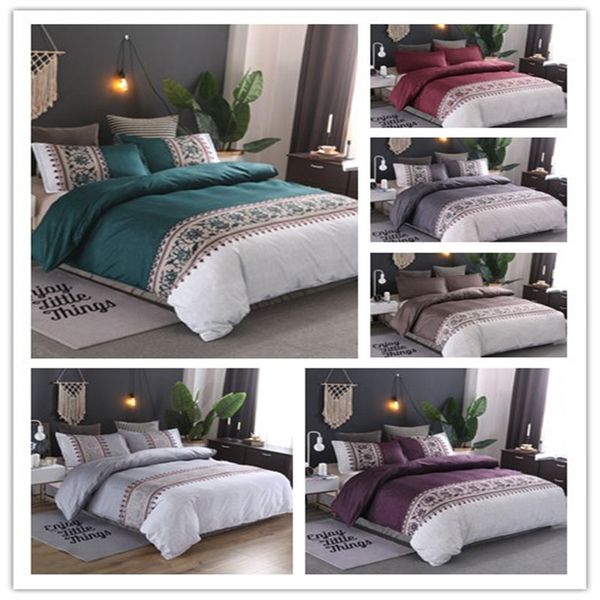 

orchid emboidery duvet cover set king  double full single size bed linen set