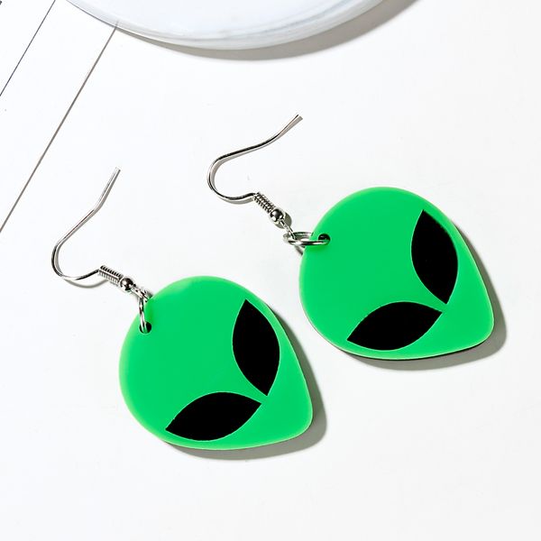 

yaologe personality statement acrylic geometric aliens dangle drop earrings for girls women jewelry nightclub hallowmas bijoux, Silver