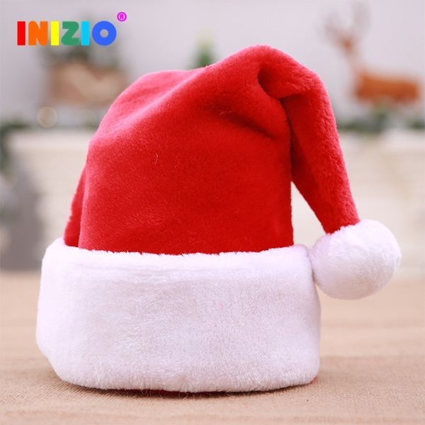 

2019 new year xmas men women children christmas hat decoration high-grade short plush christmas decoration holiday santa hat