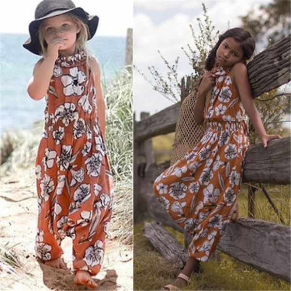 

sleeveless jumpsuit trousers romper outfits summer clothes for little girls 2017 fashion child kids baby girls overalls clothes, Blue