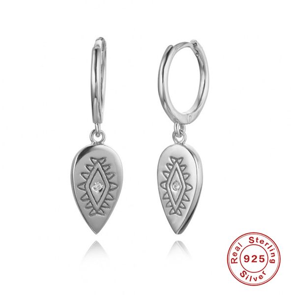 

925 sterling silver water drop evil eye statement earrings gold color metal shiny cz crystal dangle earrings for women gift