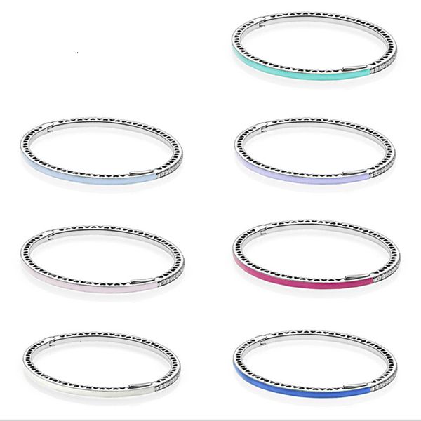 

2019 925 new pure silver color charms bracelets women accessories jewelry christmas gift, Black