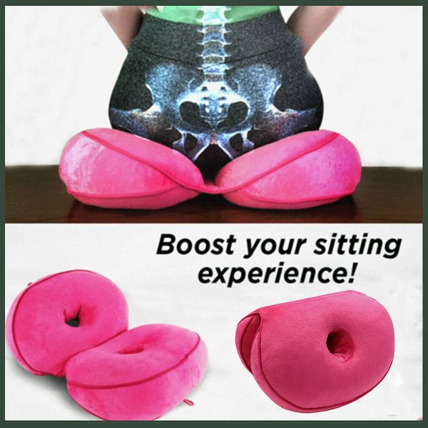 

2019 new dual seat cushion memory foam latex office chair back seat cushion comfy buttocks mat pad travel pillow for women girls