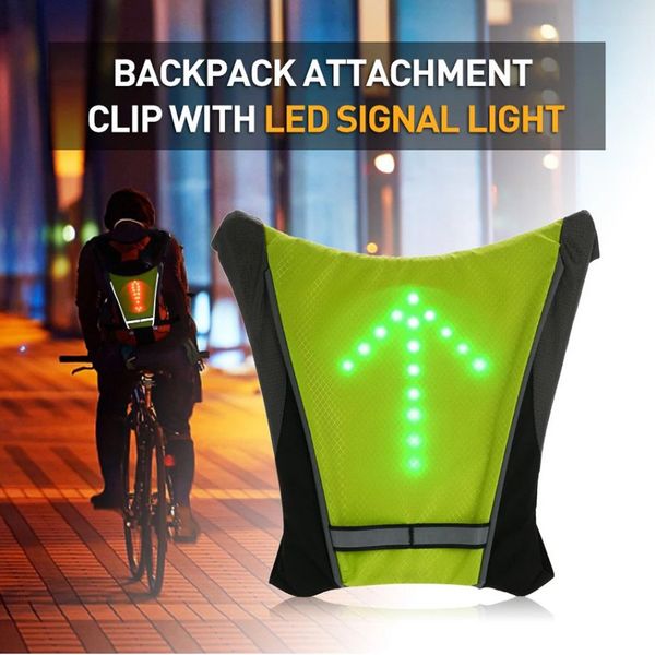 

cycling vest 2019 multi-function wireless remote control led light-emitting vest cornering lamp for riding controller clothing, Black