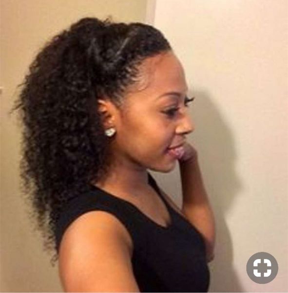 

human hair kinky ponytails hairpieces for american black women curly ponytail drawstring clip on pony tail 140g