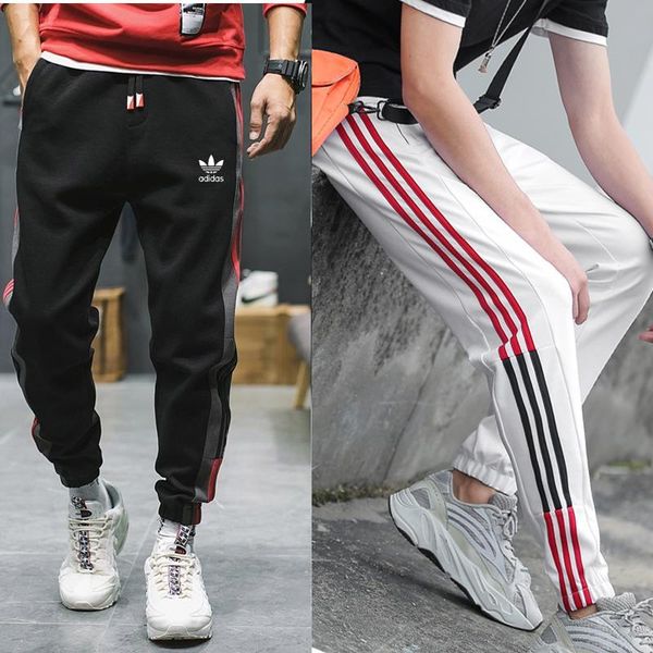 

ellesse adidas adidas спортивные мужские дизайнера sweatpants clover потеть хип-хоп брюки midweight casual тренировочные брюки полной длины, Black