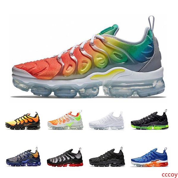 

бесплатная доставка новые 2019 мужских обуви кроссовки plus дышащих cusion высокого качества desingerstriple черных белых радуга кроссовки 3