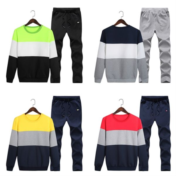 

new fashion men tracksuit mens clothing sweatshirt pullover+pants casual tennis sport tracksuits sweat suits sell 2020, Gray