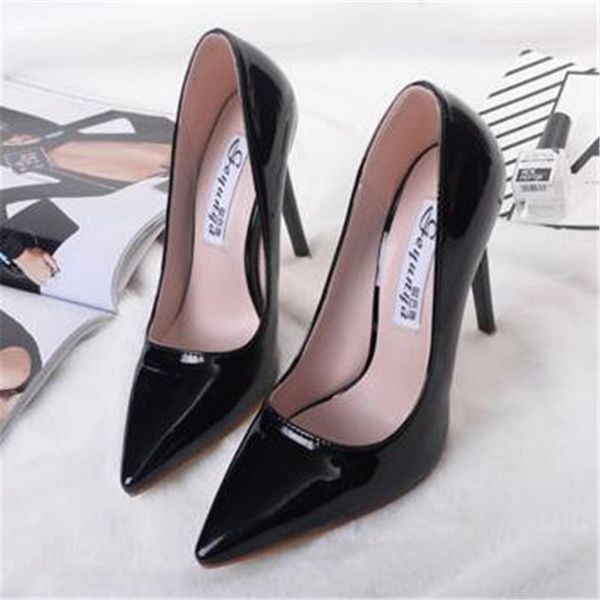 

i 2019 new fashion high heels women pumps thin heel classic white red prom wedding shoes black red wine # d46