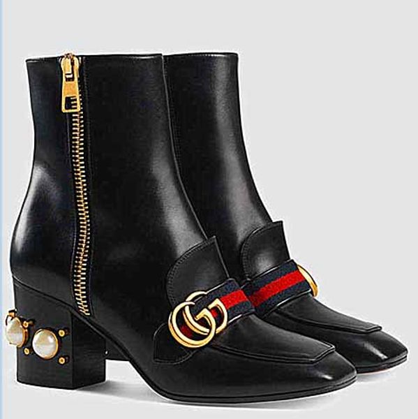 

13 gucci 13 boot 2019 women quare heel boot england tyle patent leather high heel hoe female
