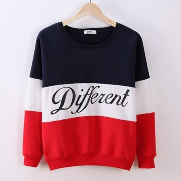 

autumn spring women hoodies patchwork sweatshirt fleece tracksuits long sleeve o-neck pullover plus size sudadera mujer, Black