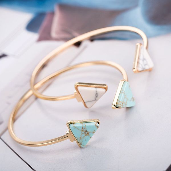 

bangle jujie natural stone bracelets triangle bangles drop, Black