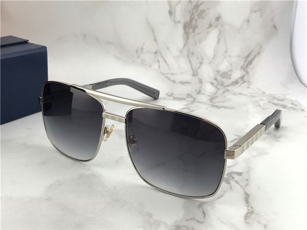 

luxury-vintage men outdoor sunglasses attitude clssic metal silver square frame uv 400 protection eyewear with orange box, White;black