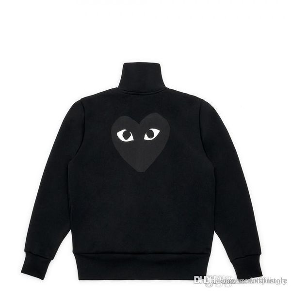 

Comm de garcon play cdg holiday heart emoji ca ual little red heart pullover hoodie zip weat hirt coat c059f black, White