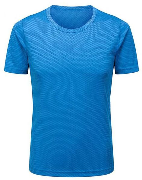 

2019 men's tight clothes running short-sleeved quick-drying t-shirt 5137, Black;blue