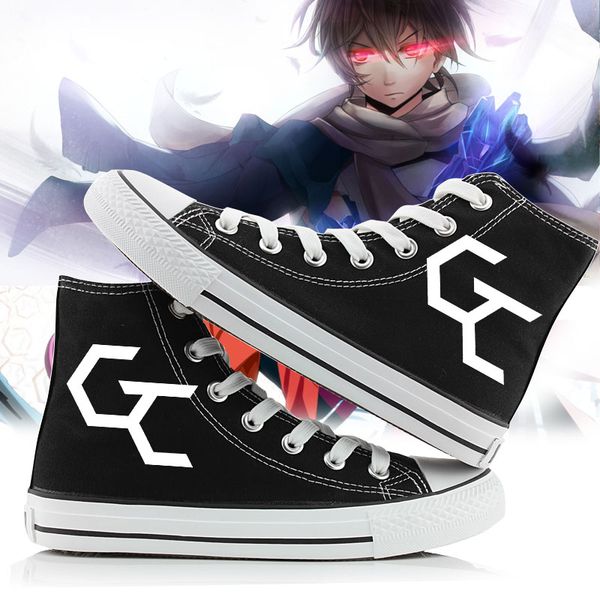 

high-q guilty crown ouma shu casual canvas shoes guilty crown tsutsugami gai yuzuriha flat bottom duck shoes plimsolls, Black