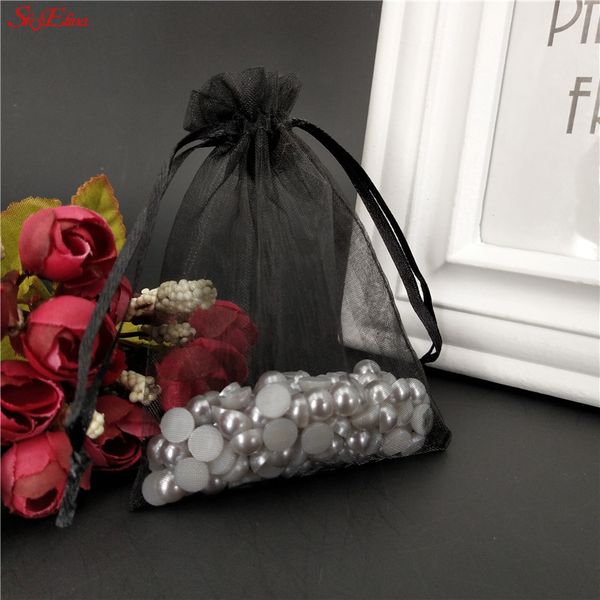 

50pcs 6*8cm organza bags jewelry packaging bags wedding party decoration drawable gift pouches eugen gauze bag 19 colors 7z