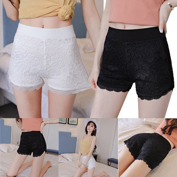 

hirigin женские шорты с высокой талией и принтом и кружевными шортами under laciness, Black;pink